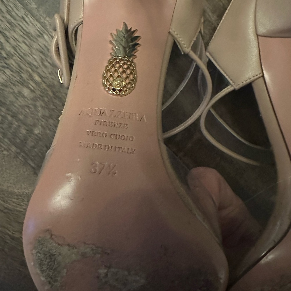 Aquazzura Beige Heels with Transparent Straps - Picture 3 of 3